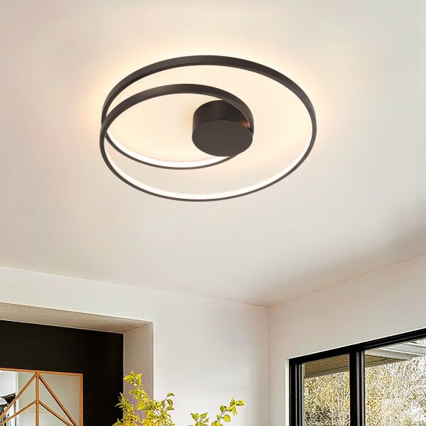 Brilagi- LED Stmívat. stropní svítidlo TWISTER LED/48W/230V pr. 50 cm černá +DO