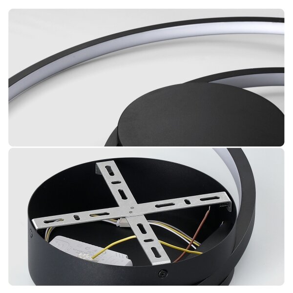Brilagi- LED Stmívat. stropní svítidlo TWISTER LED/48W/230V pr. 50 cm černá +DO