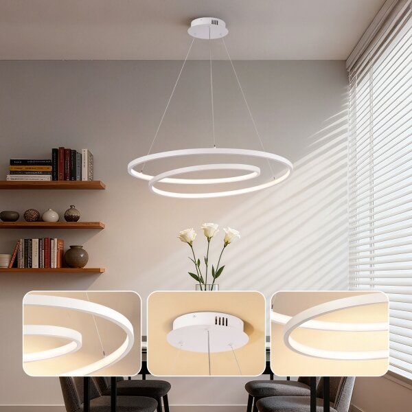 Brilagi-LED Stmívatelný lustr na lanku TWISTER LED/75W/230V pr. 70 cm bílá + DO