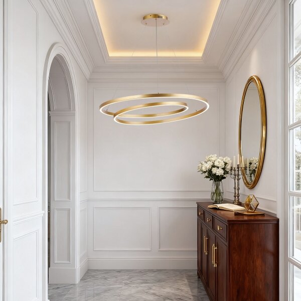 Brilagi-LED Stmívatelný lustr na lanku TWISTER LED/105W/230V pr.100 cm zlatá+DO