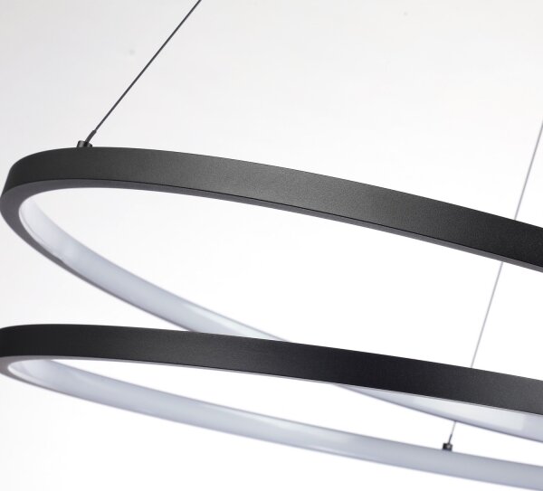 Brilagi-LED Stmívatelný lustr na lanku TWISTER LED/75W/230V pr. 70 cm černá +DO