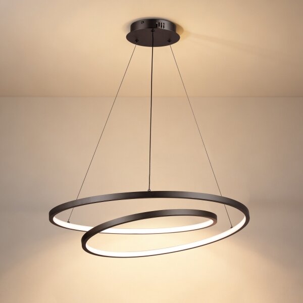 Brilagi-LED Stmívatelný lustr na lanku TWISTER LED/75W/230V pr. 70 cm černá +DO