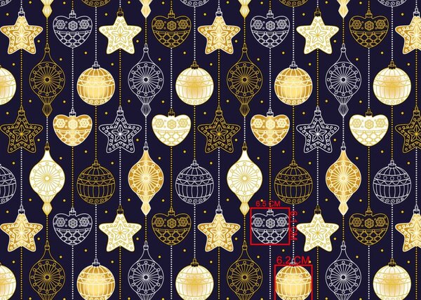 Modrnatex Vánoční látka, metráž 160 cm, vzor 3 na zelené
