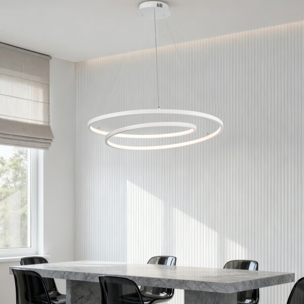Brilagi-LED Stmívatelný lustr na lanku TWISTER LED/75W/230V pr. 70 cm bílá + DO