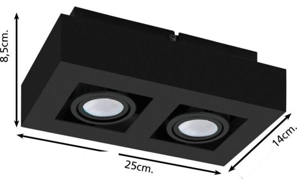 Eglo 31063 - LED Bodové svítidlo MENDOZA 2xLED/4,7W/230V 3000K černá