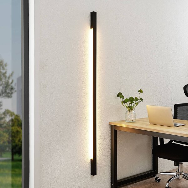 Arcchio Ivano LED nástěnné světlo, 170 cm, černé, Černá, Chodba, Hliník, Moderní