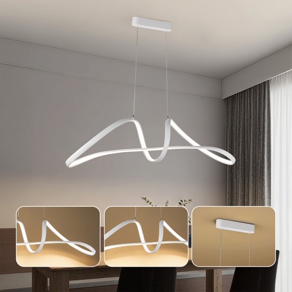 Brilagi-LED Stmívatelný lustr na lanku TWISTER LED/60W/230V 3000-6000K bílá+DO