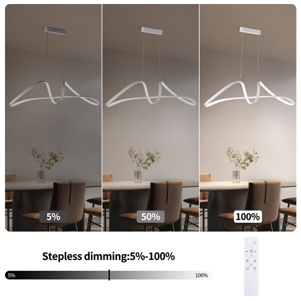 Brilagi-LED Stmívatelný lustr na lanku TWISTER LED/60W/230V 3000-6000K bílá+DO