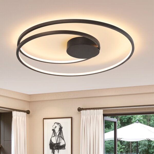 Brilagi- LED Stmívat. stropní svítidlo TWISTER LED/105W/230V pr.100 cm černá+DO