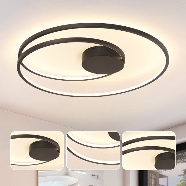 Brilagi- LED Stmívat. stropní svítidlo TWISTER LED/105W/230V pr.100 cm černá+DO