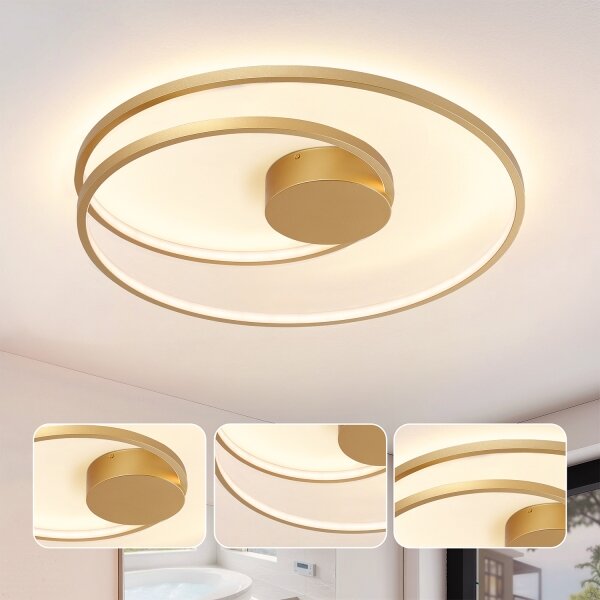 Brilagi- LED Stmívat. stropní svítidlo TWISTER LED/75W/230V pr. 70 cm zlatá +DO