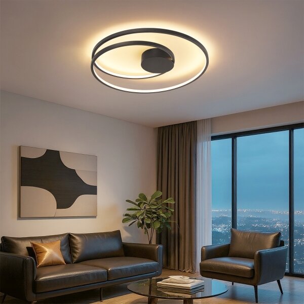 Brilagi- LED Stmívat. stropní svítidlo TWISTER LED/75W/230V pr. 70 cm černá +DO