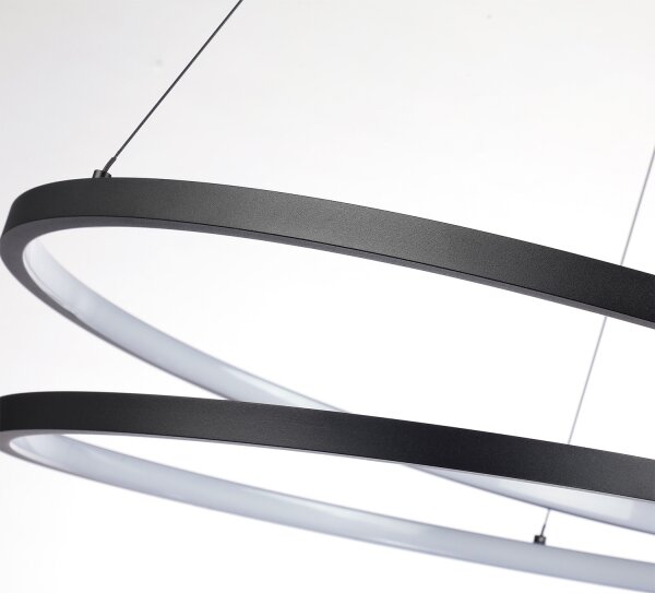 Brilagi-LED Stmívatelný lustr na lanku TWISTER LED/48W/230V pr. 50 cm černá +DO