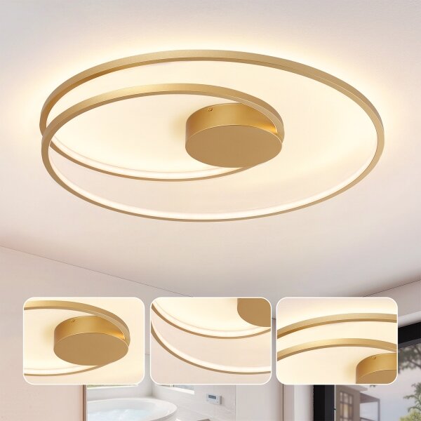 Brilagi-LED Stmívat. stropní svítidlo TWISTER LED/105W/230V pr. 100 cm zlatá+DO