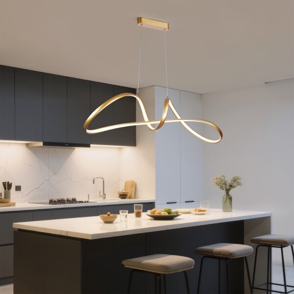 Brilagi-LED Stmívatelný lustr na lanku TWISTER LED/60W/230V 3000-6000K zlatá+DO