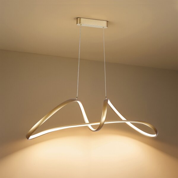 Brilagi-LED Stmívatelný lustr na lanku TWISTER LED/60W/230V 3000-6000K zlatá+DO