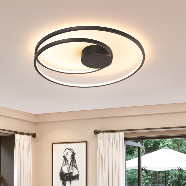 Brilagi- LED Stmívat. stropní svítidlo TWISTER LED/75W/230V pr. 70 cm černá +DO