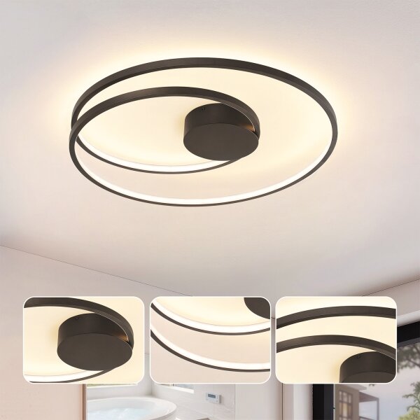 Brilagi- LED Stmívat. stropní svítidlo TWISTER LED/75W/230V pr. 70 cm černá +DO