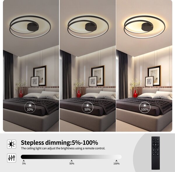 Brilagi- LED Stmívat. stropní svítidlo TWISTER LED/75W/230V pr. 70 cm černá +DO