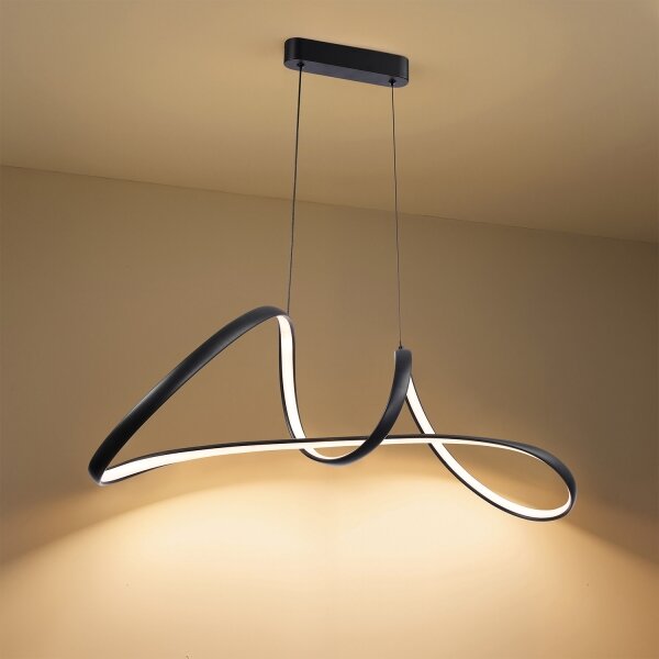 Brilagi-LED Stmívatelný lustr na lanku TWISTER LED/60W/230V 3000-6000K černá+DO