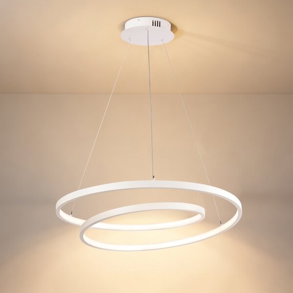 Brilagi-LED Stmívatelný lustr na lanku TWISTER LED/48W/230V pr. 50 cm bílá + DO