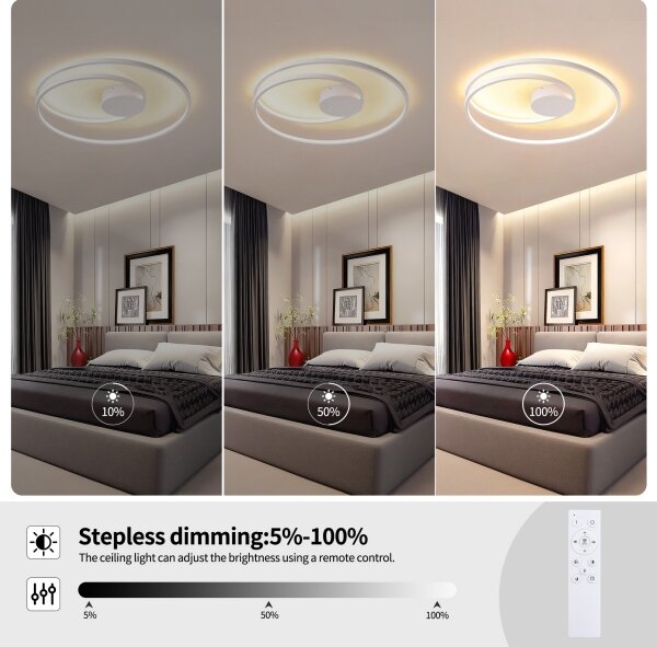 Brilagi- LED Stmívat. stropní svítidlo TWISTER LED/75W/230V pr. 70 cm bílá + DO