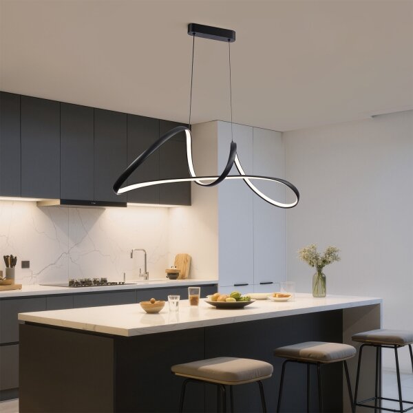 Brilagi-LED Stmívatelný lustr na lanku TWISTER LED/60W/230V 3000-6000K černá+DO