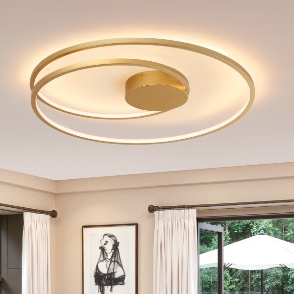 Brilagi-LED Stmívat. stropní svítidlo TWISTER LED/105W/230V pr. 100 cm zlatá+DO