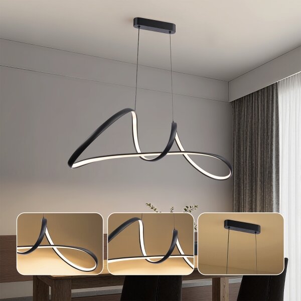 Brilagi-LED Stmívatelný lustr na lanku TWISTER LED/60W/230V 3000-6000K černá+DO