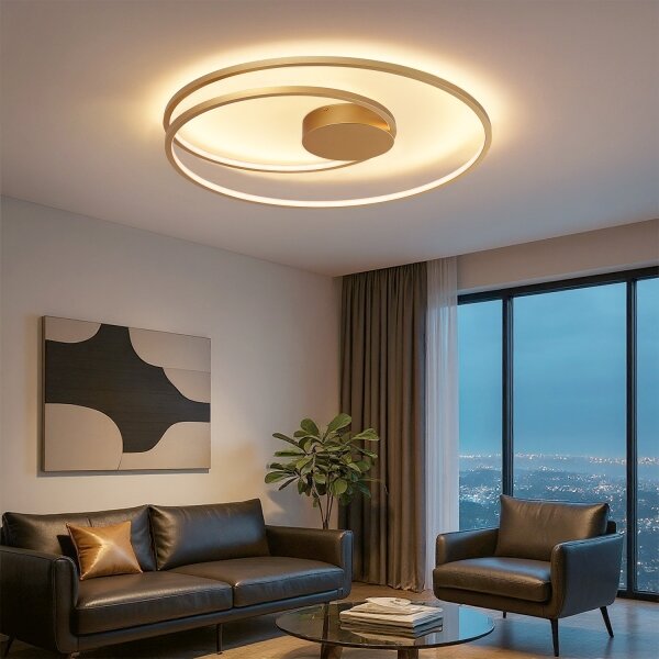 Brilagi-LED Stmívat. stropní svítidlo TWISTER LED/105W/230V pr. 100 cm zlatá+DO