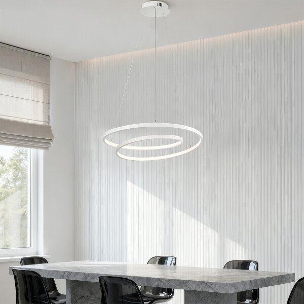 Brilagi-LED Stmívatelný lustr na lanku TWISTER LED/48W/230V pr. 50 cm bílá + DO