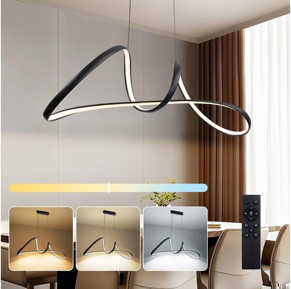 Brilagi-LED Stmívatelný lustr na lanku TWISTER LED/60W/230V 3000-6000K černá+DO