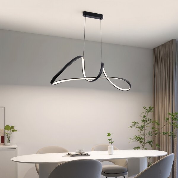Brilagi-LED Stmívatelný lustr na lanku TWISTER LED/60W/230V 3000-6000K černá+DO