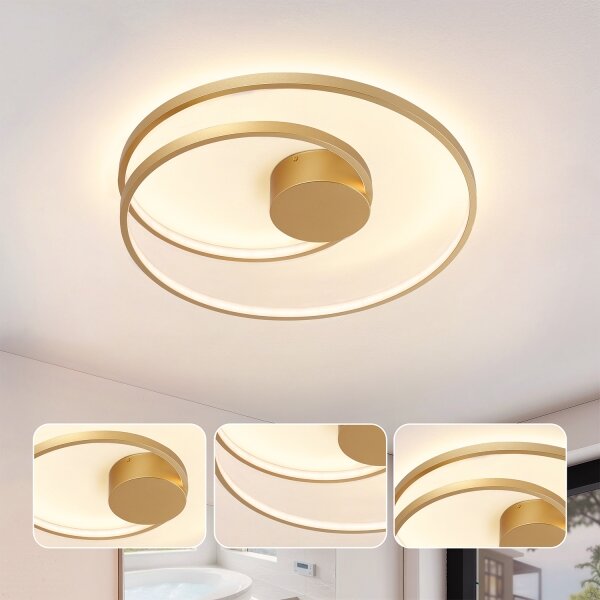Brilagi- LED Stmívat. stropní svítidlo TWISTER LED/48W/230V pr. 50 cm zlatá +DO