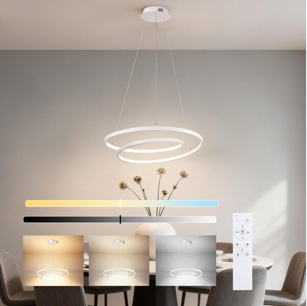 Brilagi-LED Stmívatelný lustr na lanku TWISTER LED/48W/230V pr. 50 cm bílá + DO