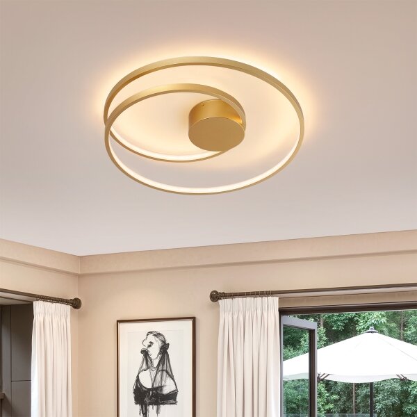 Brilagi- LED Stmívat. stropní svítidlo TWISTER LED/48W/230V pr. 50 cm zlatá +DO