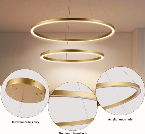 Brilagi - LED Stmívat. lustr na lanku PORTOFINO LED/98W/230V pr. 80 cm zlatá +DO