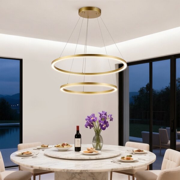Brilagi - LED Stmívat. lustr na lanku PORTOFINO LED/98W/230V pr. 80 cm zlatá +DO