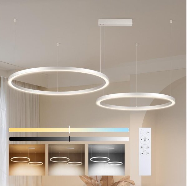 Brilagi - LED Stmívatelný lustr na lanku PORTOFINO LED/98W/230V stříbrná + DO