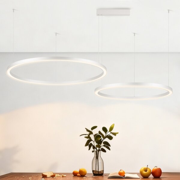 Brilagi - LED Stmívatelný lustr na lanku PORTOFINO LED/98W/230V stříbrná + DO