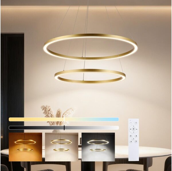 Brilagi - LED Stmívat. lustr na lanku PORTOFINO LED/98W/230V pr. 80 cm zlatá +DO