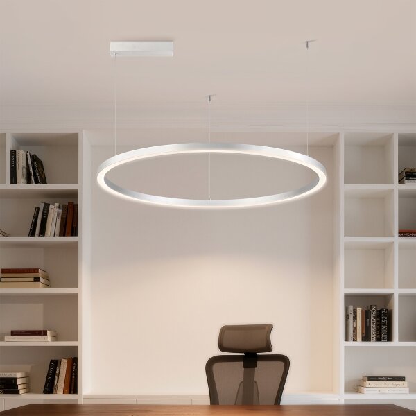 Brilagi-LED Stmívat. lustr na lanku PORTOFINO LED/60W/230V pr. 80 cm stříbrná+DO