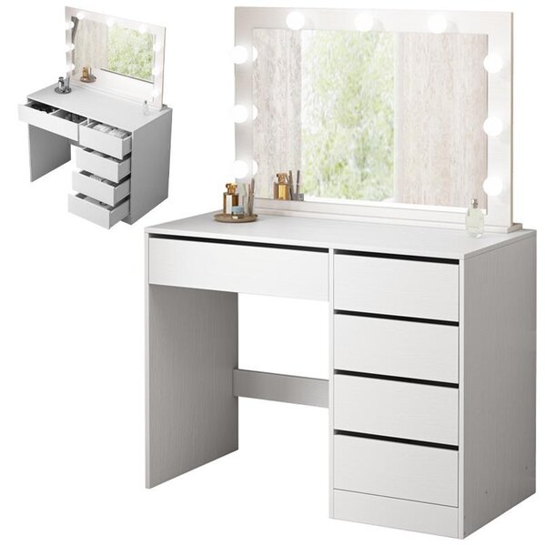 Kosmetický Stolek Na Make-Up S Led Zrcadlem Moderní Glamour 100 Cm