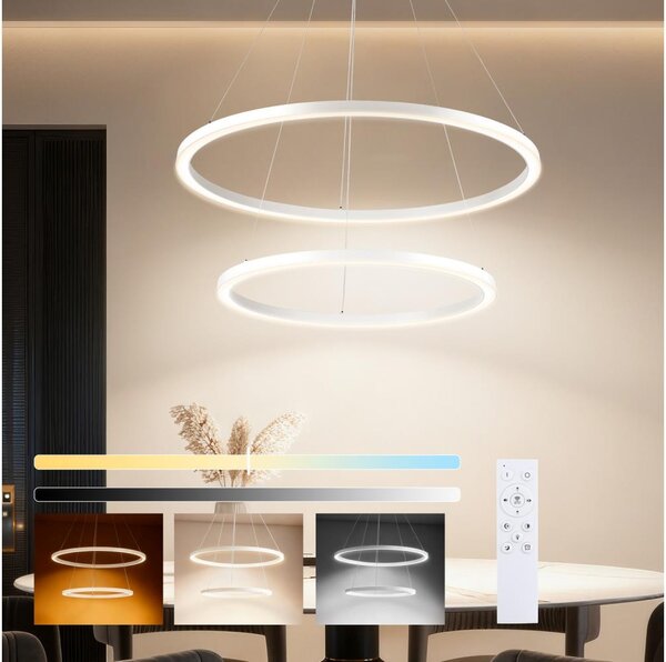Brilagi - LED Stmívat. lustr na lanku PORTOFINO LED/98W/230V pr. 80 cm bílá +DO