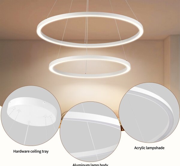 Brilagi - LED Stmívat. lustr na lanku PORTOFINO LED/98W/230V pr. 80 cm bílá +DO