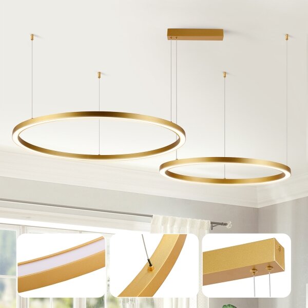 Brilagi - LED Stmívatelný lustr na lanku PORTOFINO LED/98W/230V zlatá +DO