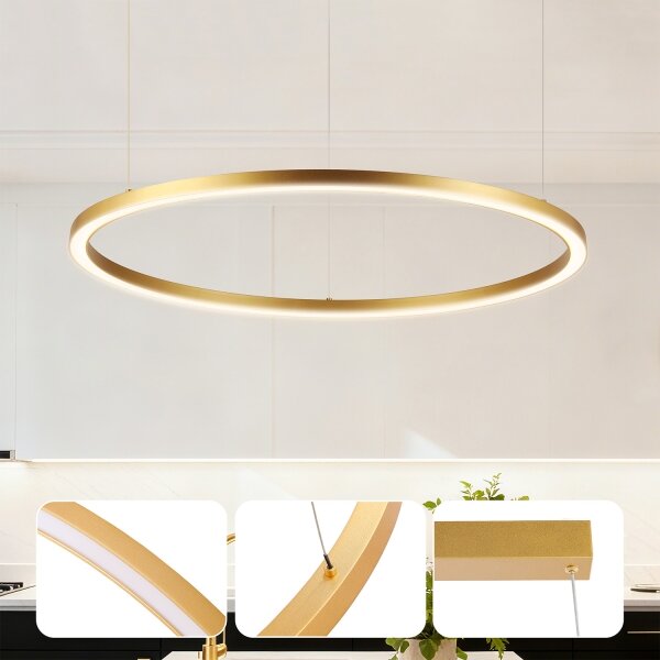 Brilagi - LED Stmívat. lustr na lanku PORTOFINO LED/60W/230V pr. 80 cm zlatá +DO