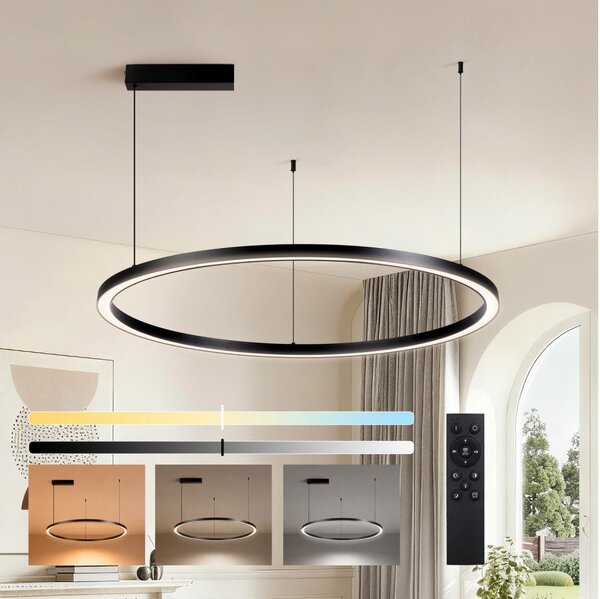 Brilagi - LED Stmívat. lustr na lanku PORTOFINO LED/60W/230V pr. 80 cm černá +DO
