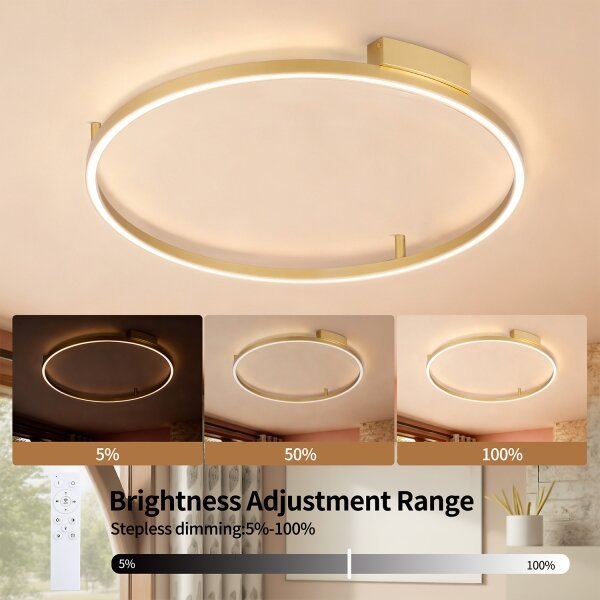 Brilagi - LED Stmívatelné svítidlo PORTOFINO LED/60W/230V pr. 80 cm zlatá + DO