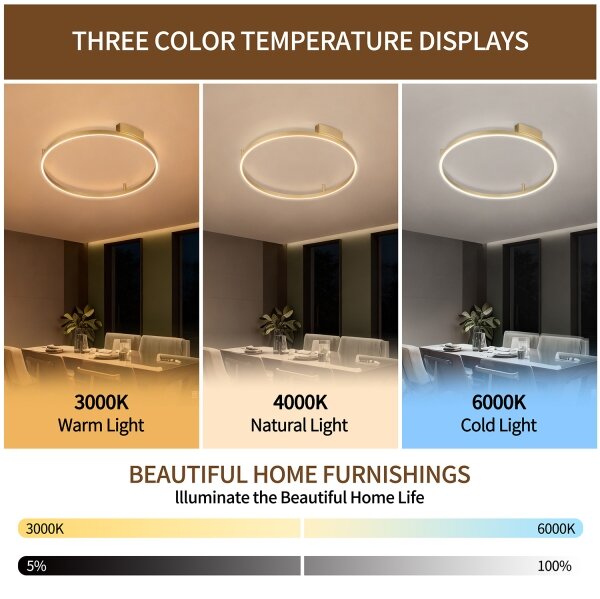 Brilagi - LED Stmívatelné svítidlo PORTOFINO LED/60W/230V pr. 80 cm zlatá + DO